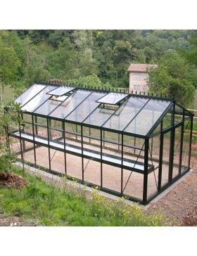 Janssens Helios Seniorenkas 18,80m² gelakt aluminium en gehard glas met sokkel