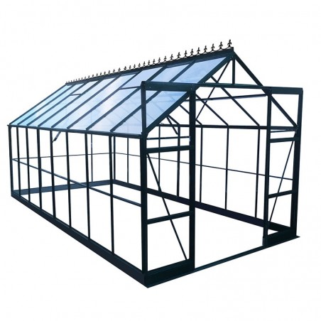 Jade Serre 11,80 m2 in grün lackiertem Aluminium und gehärtetem Glas mit Basis