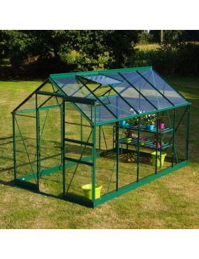 Opal Serre 5,80m2 in grün lackiertem Aluminium und gehärtetem Glas Himmel mein Garten