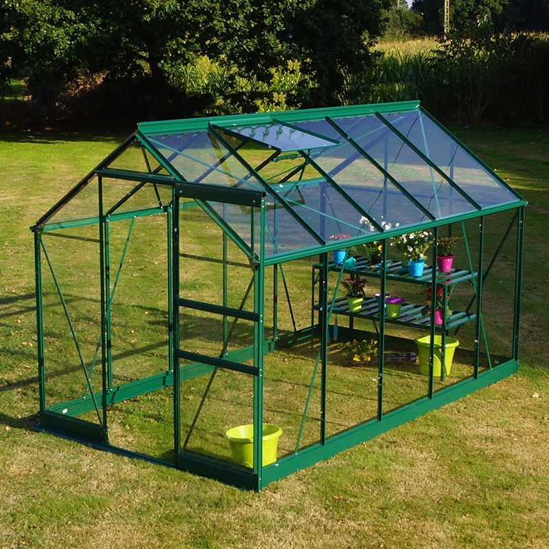 Opal Serre 5,80m2 in grün lackiertem Aluminium und gehärtetem Glas Himmel mein Garten