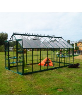 Promo Pack #3 - Jade 11,80 m² Kas in groen gelakt aluminium en gehard glas met voet