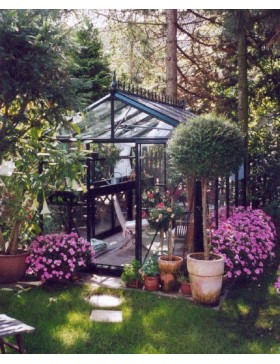 Janssens Helios Seniorenkas 18,80m² gelakt aluminium en gehard glas met sokkel