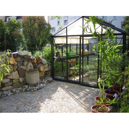 Janssens Helios Seniorenkas 18,80m² gelakt aluminium en gehard glas met sokkel