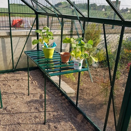 Opvouwbare tafel in hemelsgroen gelakt aluminium voor mijn tuin