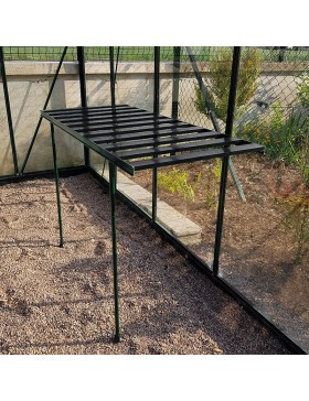 Schwarz lackierter Aluminium Klapptisch und Tablette