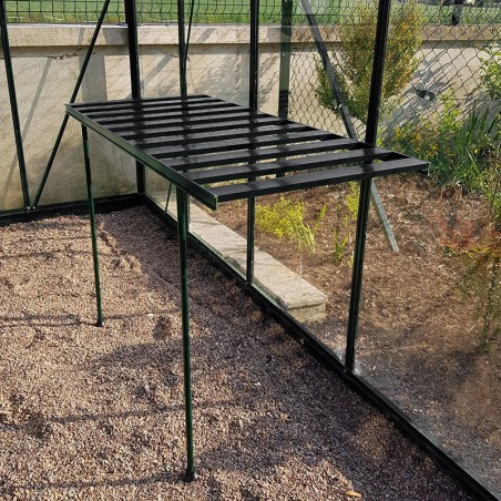 Tafel en opklapbare plank in blank zwart gelakt aluminium