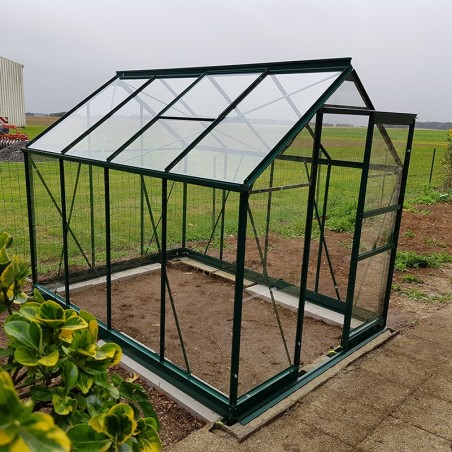 Opal Serre 4,70m2 in grün lackiertem Aluminium und gehärtetem Glas Himmel mein Garten