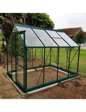 Opal Serre 4,70m2 in grün lackiertem Aluminium und gehärtetem Glas Himmel mein Garten