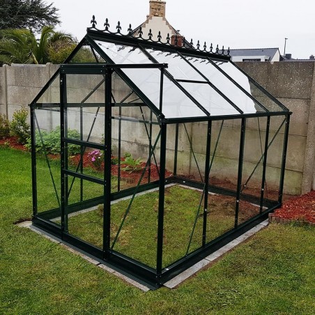 Opale kas 4,70m² zwart en gehard glas sky my garden