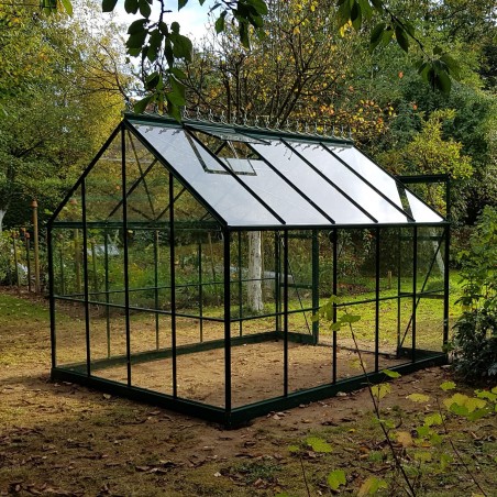 Promo Pack #3 - Jade 7,50m² Kas in zwart gelakt aluminium en gehard glas met voet