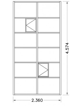 Schets 3: Helios Seniorenkas 10,80m² Janssens natuurlijk aluminium en gehard glas met sokkel