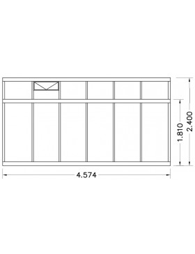 Schets 2: Helios Seniorenkas 10,80m² Janssens natuurlijk aluminium en gehard glas met sokkel