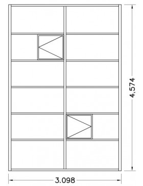 Schets 2: Helios Seniorenkas 14,20m² Janssens natuurlijk aluminium en gehard glas met sokkel