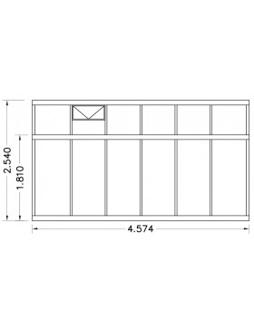 Schets 3: Helios Seniorenkas 14,20m² Janssens natuurlijk aluminium en gehard glas met sokkel