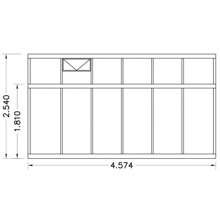 Schets 3: Helios Seniorenkas 14,20m² Janssens natuurlijk aluminium en gehard glas met sokkel