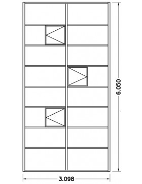 Schets 2: Helios Seniorenkas 18,80m² Janssens natuurlijk aluminium en gehard glas met sokkel