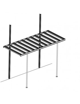 dessin table rabattable aluminium laqué noir