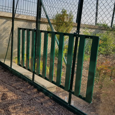 opklapbare tafel, groen gelakt aluminium, neerklapbaar