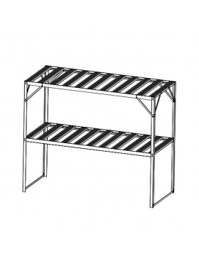 dessin table deux plateaux aluminium laqué noir