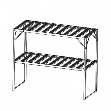 dessin table deux plateaux aluminium laqué noir