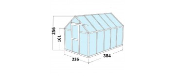 Janssens Eos Junior Kas afmetingen: 9,10m² zwart gelakt aluminium met gehard glazen bodem