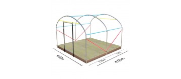 Afmetingen: 4 x 4 m kas voor moestuin, gemaakt in Frankrijk