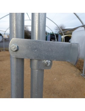 Tunnelkas met dubbele handgreep, stop en twee roestvrijstalen beschermclips