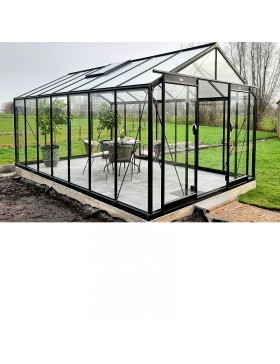 Blackline zwart gelakte aluminium kas en R306XH geharde kas