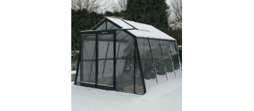 Seren Prestige 9.12m2 schwarz lackiertes aluminium und gehärtetes glas ACD unter dem schnee