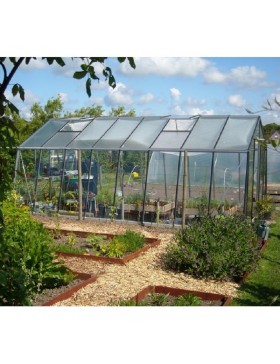 Prestige kas, 22.53m , in natuurlijk aluminium en gehard glas