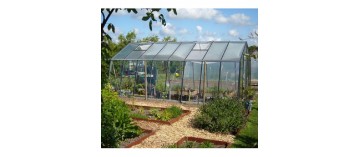 Prestige kas, 22.53m , in natuurlijk aluminium en gehard glas