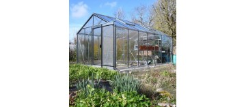 Prestige Kas 15.88m in natuurlijk aluminium en R307H gehard glas ACD