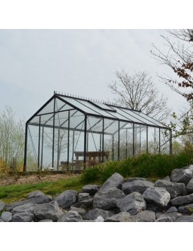 Prestige Kas 13.62m in zwart gelakt aluminium en ACD R306 gehard glas ZWART