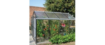 Prestige kas, 6,91 m², in natuurlijk aluminium en gehard glas