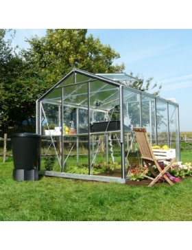 Prestige kas 6,91m² in natuurlijk aluminium en R204 H gehard glas