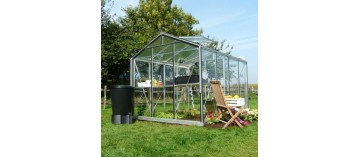 Prestige kas 6,91m² in natuurlijk aluminium en R204 H gehard glas