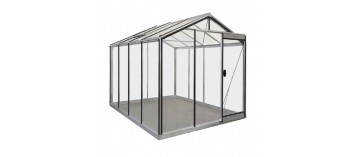 Prestige kas 6,91m² in natuurlijk aluminium en blank gehard glas