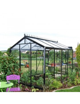 Prestige Kas 6,91m² in zwart gelakt aluminium en SH204 gehard glas