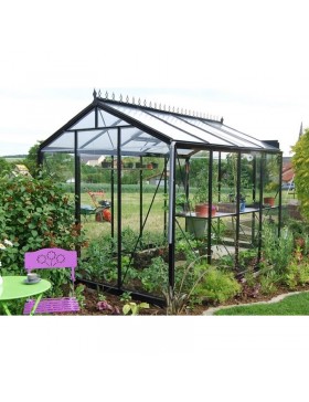 Prestige ACD 6,91m² kas in zwart gelakt aluminium en R204 gehard glas ZWART