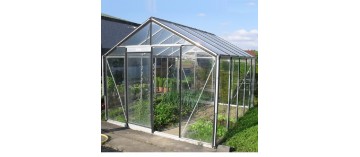 Prestige kas 11.35m in natuurlijk aluminium en gehard glas