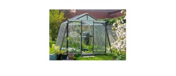 Prestige kas 9.12m in natuurlijk aluminium en S104H gehard glas