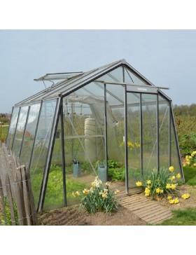 Prestige ACD 9.12m kas in natuurlijk aluminium en gehard glas