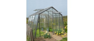 Prestige ACD 9.12m kas in natuurlijk aluminium en gehard glas