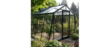 Prestige kas 9.12m in zwart gelakt aluminium en S104H gehard glas