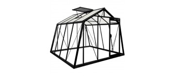 Prestige kas 9.12m in zwart gelakt aluminium en blank ACD gehard glas