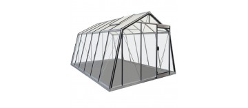 Prestige kas 13.62m in natuurlijk aluminium en ACD S106H gehard glas (zonder frame)