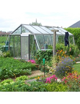 Prestige Kas 13.62m in natuurlijk aluminium en S106H gehard glas ACD