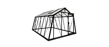 Prestige kas 13.62m in zwart gelakt aluminium en blank ACD gehard glas