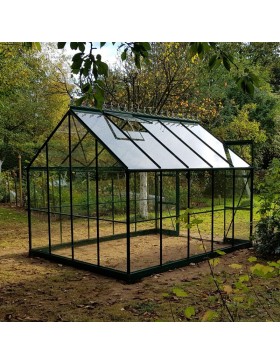 Promotiepakket #2 - Jade 7,50m² kas in zwart gelakt aluminium en gehard glas met voet