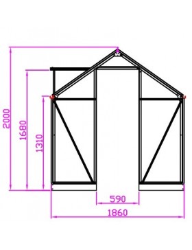 croquis Serre Opale 5,80m² en aluminium laqué noir et verre trempé ciel mon jardin